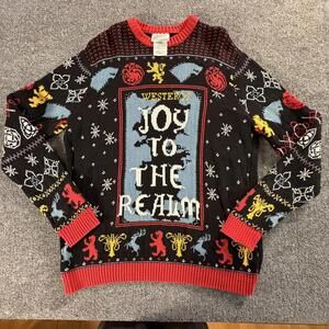 Game of Thrones Joy‎ to the Realm Holiday Sweater Mens Large #862